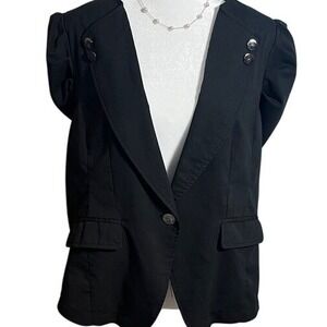 NWOT Forever 21 Structured Shoulder Black Jacket Blazer Business Casual Size 2XL